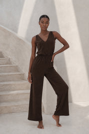 Sparkly Brown Maxi Jumpsuit
