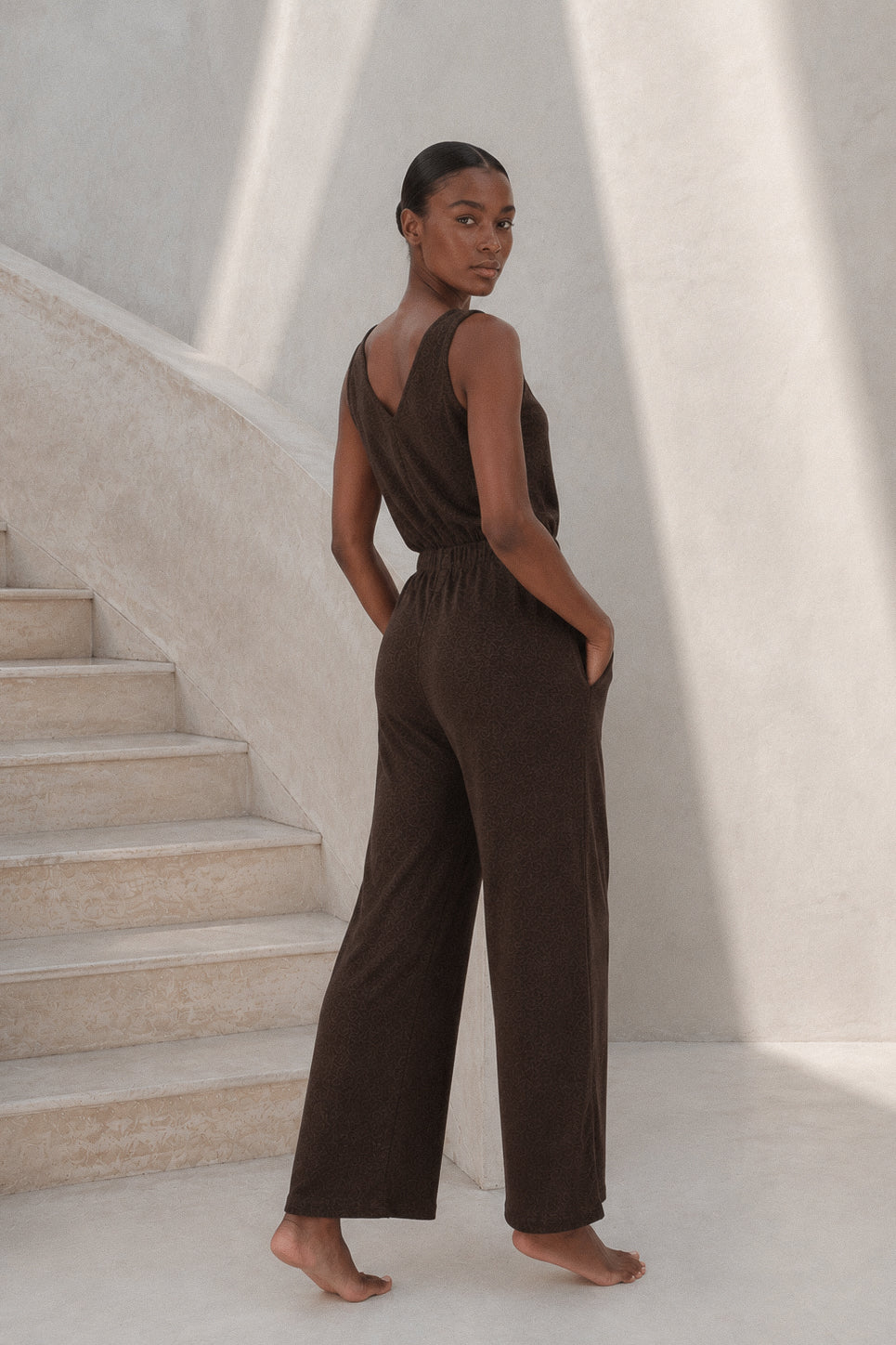 Sparkly Brown Maxi Jumpsuit