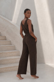 Sparkly Brown Maxi Jumpsuit