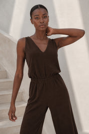 Sparkly Brown Maxi Jumpsuit