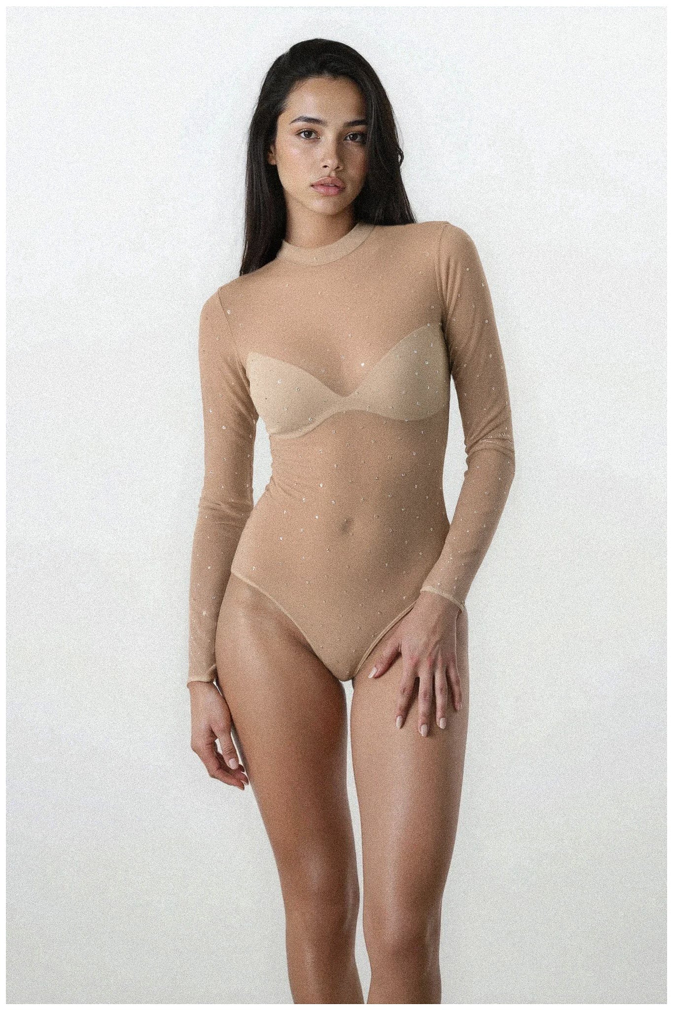 Rhinestone Mesh Bodysuit