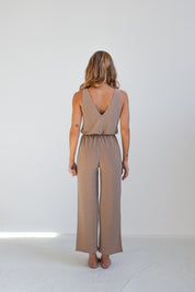 Sparkly Beige Maxi Jumpsuit