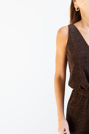 Sparkly Brown Maxi Jumpsuit