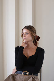 Black Sweetheart Long Sleeve Bodysuit |