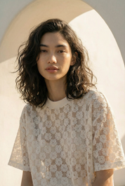 Mila Top – Oversized Lace T-Shirt
