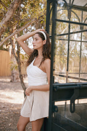 Corduroy Tailored Shorts – Beige