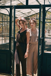 Sparkly Beige Maxi Jumpsuit