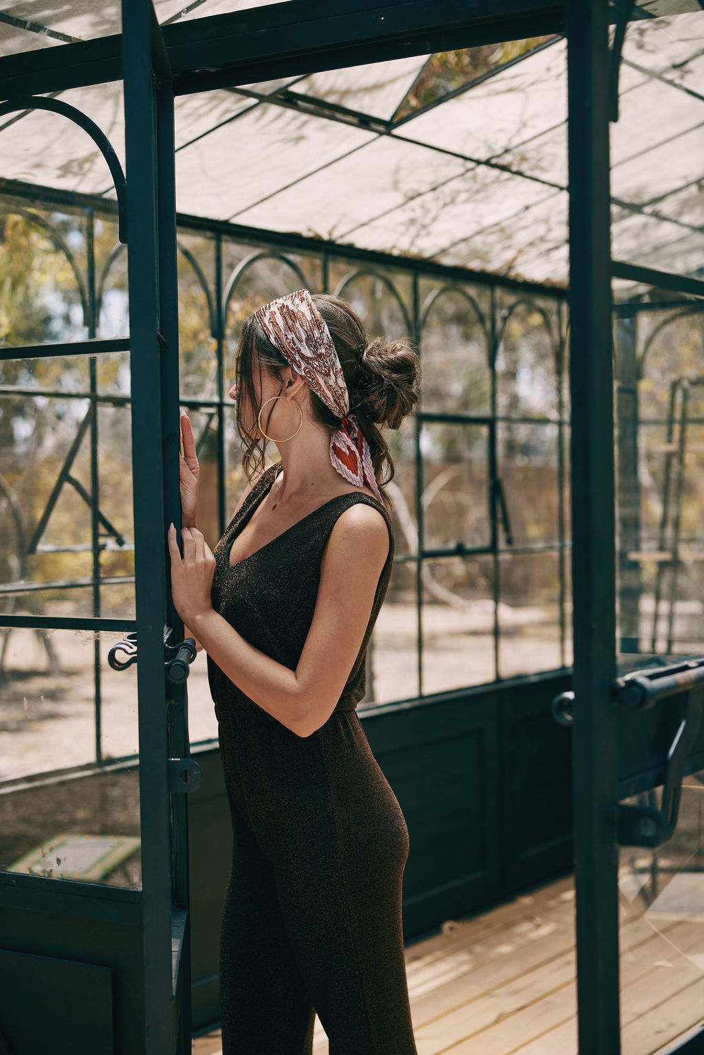 Sparkly Brown Maxi Jumpsuit
