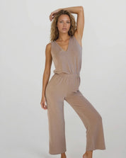 Sparkly Beige Maxi Jumpsuit